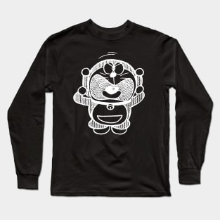 Angry Doraemon - Retro White 1969 Long Sleeve T-Shirt